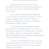 Mid-Canada Development Corridor Conference - Description for Summer 1969 Brochure