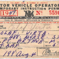 Motor Vehicle Operator's Temporary Instruction Permit