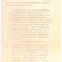 The Mid-Canada Development Corridor, an address delivered to the North Western Ontario Development Council, Port Arthur, Nov. 28, 1968.